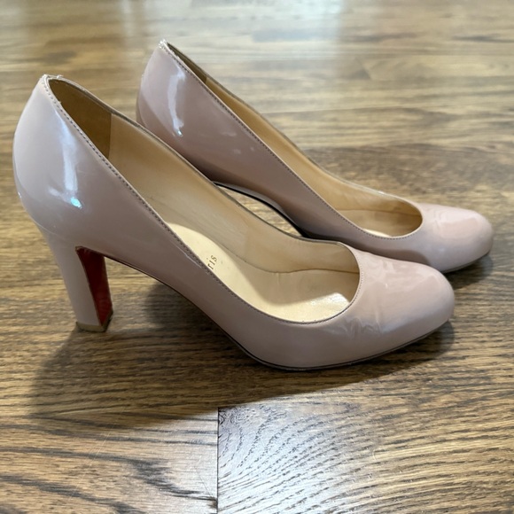 Christian Loubotin Cadrilla 90 Tan Patent Leather - Picture 1 of 4